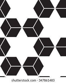 Vector seamless pattern. Modern stylish line, hexagon geometric background. Texture with rhombus from striped