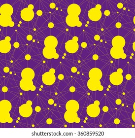 Vector seamless pattern. Modern stylish texture. Repeating geometric tiles with bubbles and threads