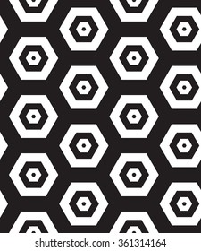 Vector seamless pattern. Modern stylish clasical texture. Repeating hexagons, geometric figures