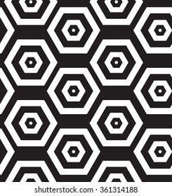 Vector seamless pattern. Modern stylish clasical texture. Repeating hexagons, geometric figures