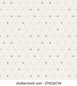 Vector seamless pattern. Modern stylish texture. Repeating geometric background with linear rhombuses and circles in nodes