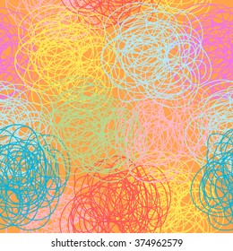 Vector seamless pattern. Modern stylish texture. Repeating abstract background with tangled hank of thin lines.