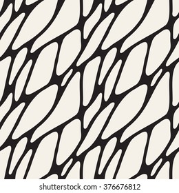 Vector seamless pattern. Modern stylish texture with natural grid. Repeating abstract background. Monochrome smooth trellis. Contemporary graphic design.