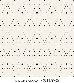 Vector seamless pattern. Modern stylish texture. Repeating geometric tiles with dotted triangles. Regular delicate background. Small circles form triangular minimalistic ornament.
