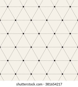 Vector seamless pattern. Modern stylish texture. Repeating geometric tiles with dotted triangles.