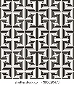 Vector seamless pattern. Modern stylish texture. Repeating Greek pattern. Monochrome swatch with meander.