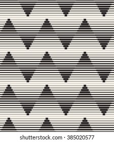 Vector seamless pattern. Modern stylish texture. Repeating geometric tiles with volume effect. Halftone linear triangles.