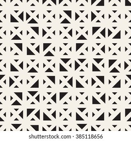 Vector seamless pattern. Modern stylish texture. Repeating geometric tiles. Simple composition from triangles. Hipster monochrome print. Trendy graphic design.