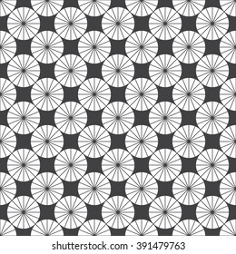 Vector seamless pattern. Modern stylish texture. Regularly repeating elegant geometric pattern with linear circles, rhombuses, diamonds. Vector seamless background. Contemporary design