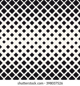 Vector seamless pattern. Modern stylish texture. Repeating geometric tiles with square. Halftone grid with thickness which decreases towards the center.