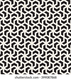 Vector seamless pattern. Modern stylish texture. Repeating geometric tiles with hexagons. Chevron elements form stylish tileable print.