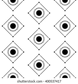 Vector seamless pattern. Modern stylish texture. Minimalistic simple design. Repeating geometric tiles with dotted square the circle within which. 