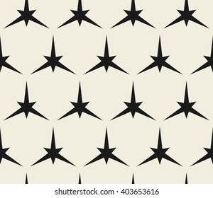 Vector seamless pattern. Modern stylish texture. Repeating geometric stars.