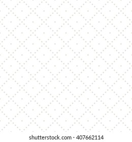 Vector seamless pattern. Modern stylish texture. Repeating geometric tiles with dotted rhombuses ar squares. Simple minimalistic backdrop. Neutral universal geometric ornament.