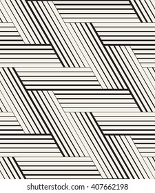 Vector seamless pattern. Modern stylish texture. Repeating geometric tiles. Linear grid with striped hexagons. Hexagonal stylish background. Contemporary graphic design.