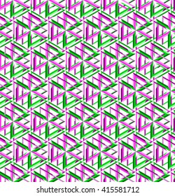 Vector seamless pattern. Modern stylish texture. Repeating geometric tiles with isometric triangles. 