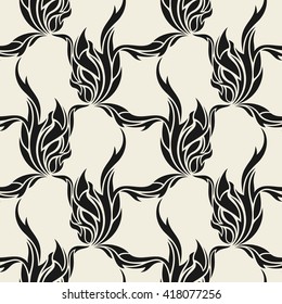 Vector seamless pattern. Modern stylish texture. Floral abstract background.