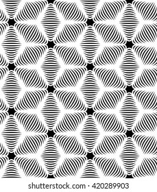 Vector seamless pattern. Modern stylish texture. Repeating geometric tiles. Monochrome graphic design.