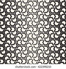 Vector seamless pattern. Modern stylish texture. Reticulate geometric tiles with hexagonal elements. Thickness decreases gradually.