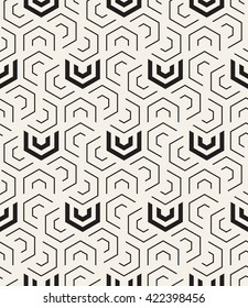 Vector seamless pattern. Modern stylish texture. Repeating geometric tiles with hexagonal elements.