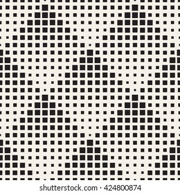 Vector seamless pattern. Modern stylish texture. Repeating geometric tiles. Halftone square grid with volume effect.