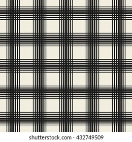 Vector seamless pattern. Modern stylish texture. Repeating tiles with plaid geometric ornament.