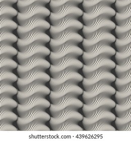 Vector seamless pattern. Modern stylish texture. Geometric striped ornament. Monochrome linear braids