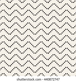 Vector seamless pattern. Modern stylish texture. Repeating geometric tiles with dotted zigzag.