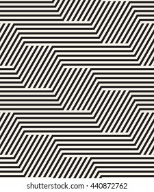 Vector seamless pattern. Modern stylish texture. Repeating geometric background. Striped hexagonal grid. Linear graphic design.