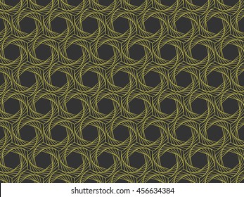 Vector seamless pattern. Modern stylish texture. Repeating geometric tiles. Linear grid with striped hexagons. Hexagonal geometric background. Contemporary graphic design.