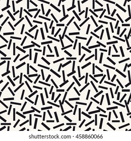 Vector seamless pattern. Modern stylish texture. Repeating abstract background.  Chaotic rectangular strokes. Trendy hipster print.
