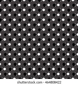 Vector seamless pattern. Modern stylish texture. Repeating ornament with white peas on black background.