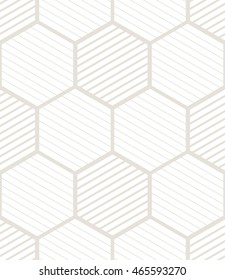 Vector seamless pattern. Modern stylish texture. Repeating geometric tiles with striped hexagons.