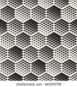 Vector seamless pattern. Modern stylish texture. Repeating geometric tiles. Rhombuses of different size form stylish hexagonal grid.