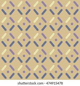 Vector seamless pattern. Modern stylish texture. Geometric ornament with smooth rhombuses. Polka dot