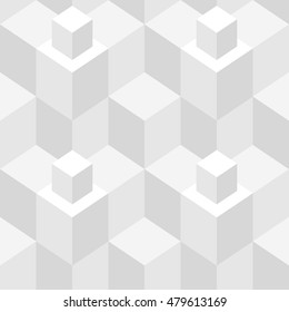Vector seamless pattern. Modern stylish texture. Repeating geometric tiles. Linear monochrome cubes.