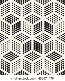 Vector seamless pattern. Modern stylish texture. Repeating geometric tiles with dotted rhombuses. Regular hipster background. Small circles form simple minimalistic ornament.