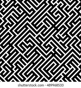 Vector seamless pattern. Modern stylish texture. Abstract geometric labyrinth ornament.