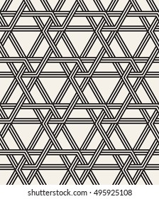 Vector seamless pattern. Modern stylish texture. Repeating geometric tiles with striped triangles. Hipster monochrome print. Trendy graphic design.