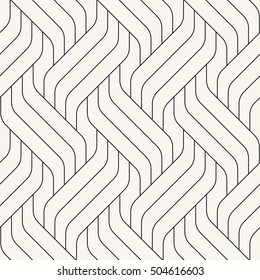 Vector seamless pattern. Modern stylish texture. Geometric striped ornament. Monochrome linear braids