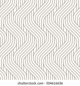 Vector seamless pattern. Modern stylish texture. Geometric striped ornament. Monochrome linear braids