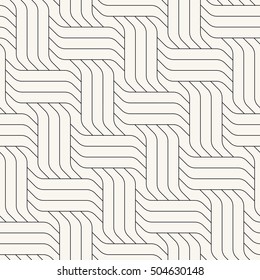 Vector seamless pattern. Modern stylish texture. Geometric striped ornament. Monochrome linear braids