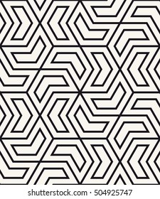 Vector seamless pattern. Modern stylish texture. Repeating geometric tiles with hexagons. Chevron elements form stylish tileable print.