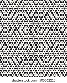Vector seamless pattern. Modern stylish texture. Repeating geometric tiles with filled dots. Regular hipster background. Small circles form hexagonal minimalistic ornament.