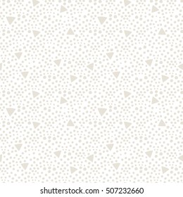 Vector seamless pattern. Modern stylish texture. Repeating geometric tiles. Hipster subtle design with randomly disposed dots and triangles.