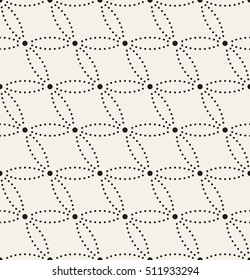 Vector seamless pattern. Modern stylish texture. Repeating geometric tiles with dotted rhombuses. Simple monochrome background.