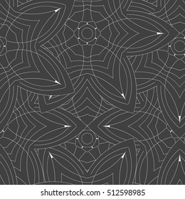 Vector seamless pattern. Modern stylish texture. Repeating geometric tiles with botanical motif. Modern floral print.