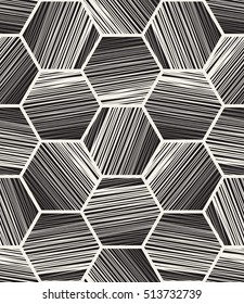 Vector seamless pattern. Modern stylish texture. Repeating geometric background. Textured trendy hexagons.