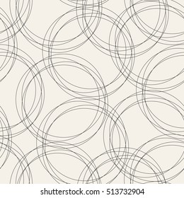 Vector seamless pattern. Modern stylish texture. Repeating abstract background with linear crossing rings.