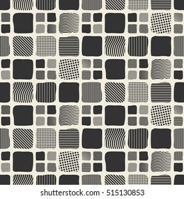 Vector seamless pattern. Modern stylish texture. Abstract background with grey square tiles.
